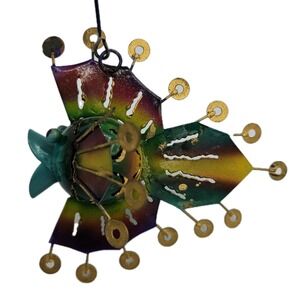 Metal Hanging Fish‎ Ornament Outdoor Holiday Tree Whimsical Unique Coastal Fun